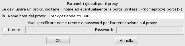 Configurazione di un proxy